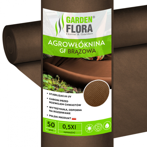 Agrowłóknina Brązowa 50g/m2 UV 0,5m x 1mb GF Agro