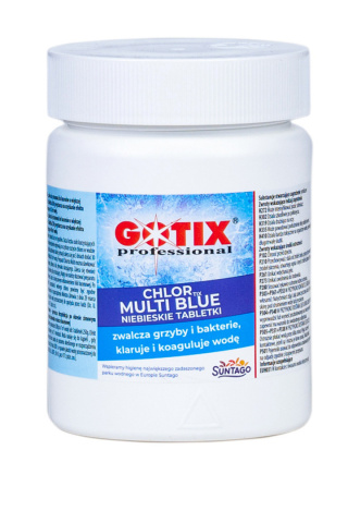 Chlor Do Basenu 80% Multi Tabletki Niebieskie 20g x 25szt 500g ChlorTix Multi Blue Gotix