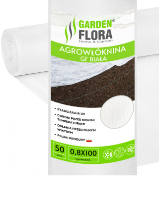 Agrowłóknina Biała 50g/m2 UV 0,8m x 100mb GF Agro