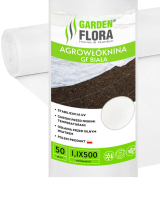 Agrowłóknina Biała 50g/m2 UV 1,1m x 500mb GF Agro