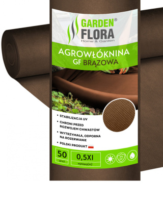 Agrowłóknina Brązowa 50g/m2 UV 0,5m x 1mb GF Agro