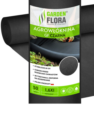 Agrowłóknina Czarna 50g/m2 UV 1,6m x 1mb GF Agro