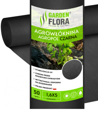 Agrowłóknina Czarna 50g/m2 UV 1,6m x 5mb AgroPol