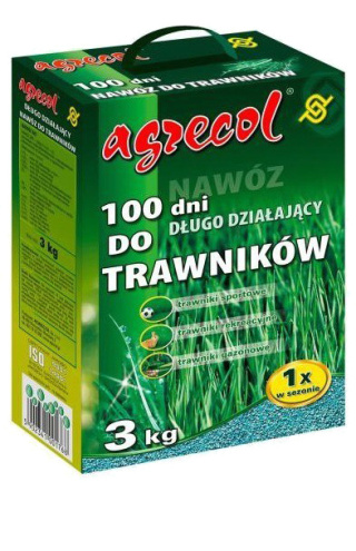 Nawóz Do Trawy Długodziałający 100 Dni Mineralny Granulat 3kg Agrecol