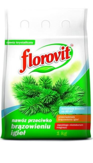 Nawóz Do Iglaków Przeciw Brązowieniu Igieł Antybrąz Mineralny Granulat 1kg Worek Florovit