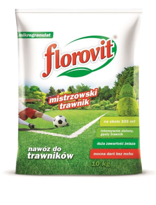 Nawóz Do Trawy z Mchem Mineralny Granulat 10kg Mistrzowski Trawnik Florovit