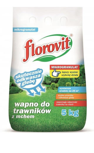 Wapno Nawozowe Do Trawy z Mchem Granulat 5kg Florovit