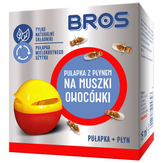 Pułapka Na Muszki Owocówki Naturalna z Płynem Wabiący 1szt Bros