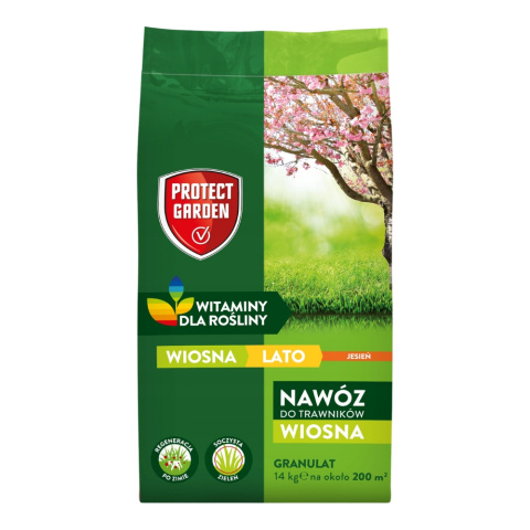 Nawóz Do Trawy Wiosenny Mineralny Granulowany 14kg Protect Garden