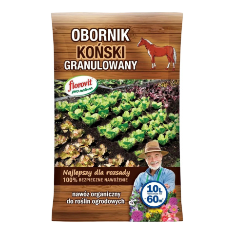 Obornik Koński Nawóz Naturalny Granulat 10L Pro Natura Florovit