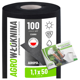 Agrowłóknina Czarna 100g/m2 UV 1,1m x 50mb AgroPol