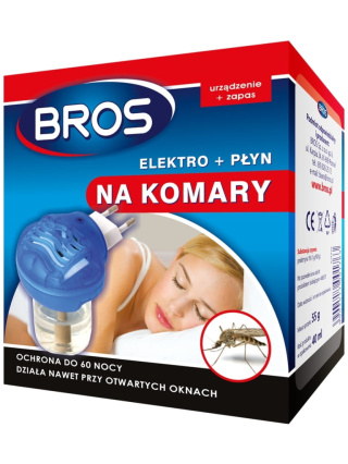 Elektrofumigator Owadobójczy Na Komary + Płyn Na Komary Na 60 Nocy Bros