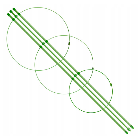 Podpora do Kwiatów i Roślin Pierścieniowa 60cm 3 Pierscienie Stalowa Lakierowana Chomik