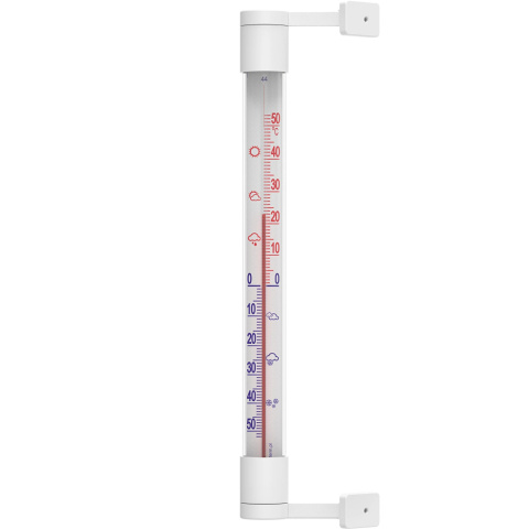 Termometr Zewnętrzny Zaokienny Rurka z Białą Skalą Biały 22cm x 2,1cm 020202 Bioterm